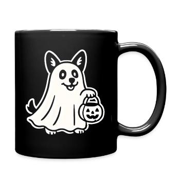 Halloween Ghost Dog - Full Colour Mug - black - Right