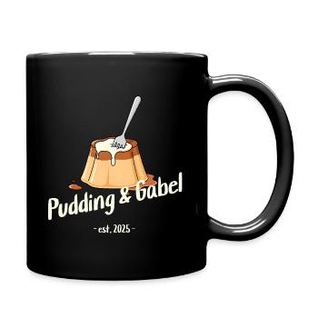 Pudding und Gabel - Est. 2025 - Tasse einfarbig - Schwarz - Rechts