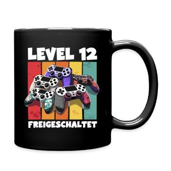 Level 12 Gamepad Geburtstag 12. Burzeltag bday - Tasse einfarbig - Schwarz - Rechts