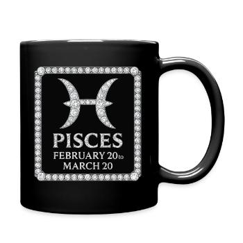 Signe du zodiaque Poissons - Mug uni - noir - Droite
