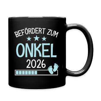 Befördert Onkel 2026 Geschenk für neuer Onkel - Tasse einfarbig - Schwarz - Rechts