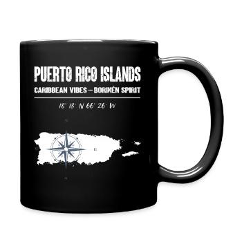 Coordonnées de la boussole de l’île de Porto Rico - Mug uni - noir - Droite