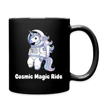 Cosmic Unicorn Space Travel - Full Colour Mug - black - Right
