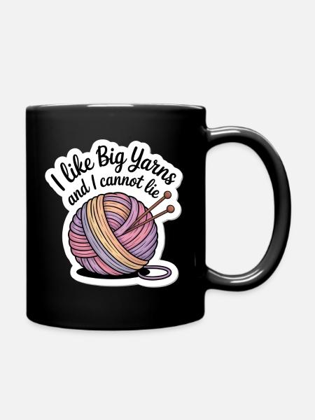 Big Yarns Cozy Wool Sticker – Craft & Knit - Tasse einfarbig - Schwarz