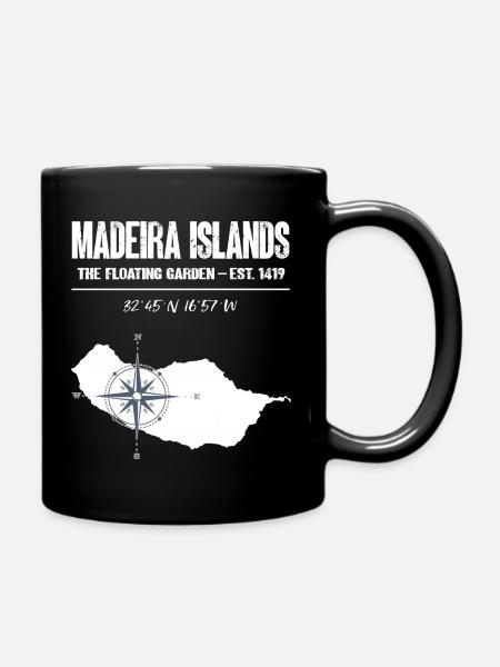 Madeira Islands Compass Vintage - Full Colour Mug - black