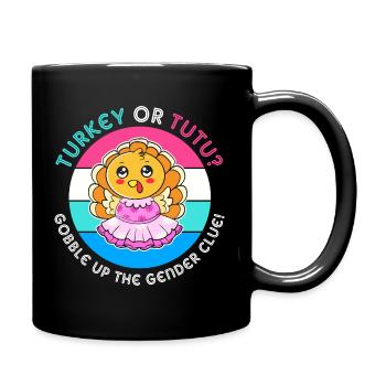 Thanksgiving Gender Reveal Mom-to-be - Full Colour Mug - black - Right