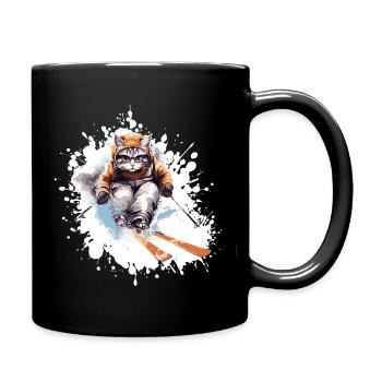 Cat Ski Skiing - Mug uni - noir - Droite