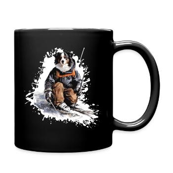 Border Collie Chien Ski Ski - Mug uni - noir - Droite