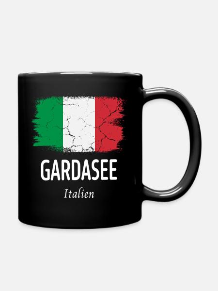 Gardasee - Tasse einfarbig - Schwarz