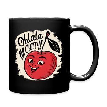 Ohlala Ma Kirsche Geschenkidee Süßes Mädchen - Tasse einfarbig - Schwarz - Rechts
