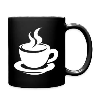 Coffee cup with steam minimalist design - Full Colour Mug - black - Right