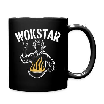 Wok and Rock Wokstar Funny Wok Cooking - Full Colour Mug - black - Right