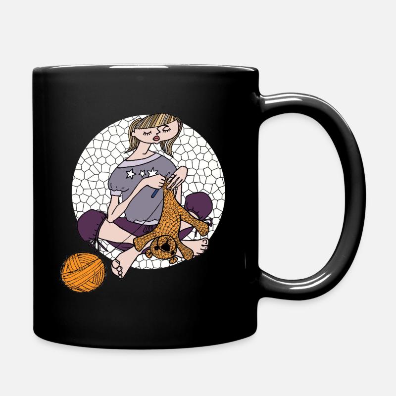 Häkelliebe - Tasse einfarbig - Schwarz