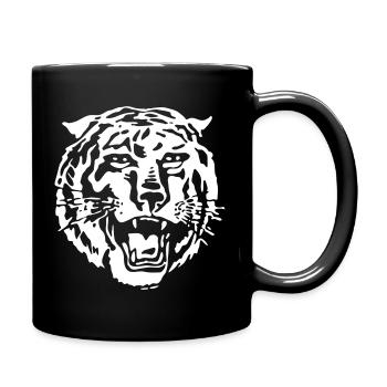 Tiger Head – Wildcat Jungle Wilderness Animal Motif - Full Colour Mug - black - Right