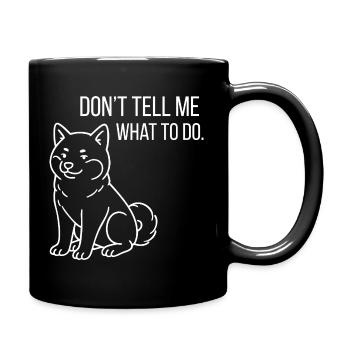 Shiba Inu Vibes - Small, proud, idiosyncratic - Full Colour Mug - black - Right