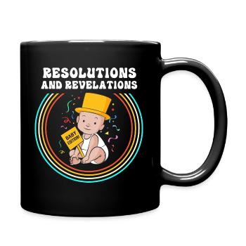Gender Reveal Neujahr - Tasse einfarbig - Schwarz - Rechts