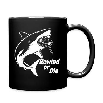 Rewind or The Shark Cassette - Full Colour Mug - black - Right