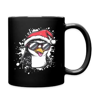 Penguin Christmas Funny - Full Colour Mug - black - Right