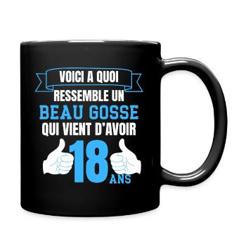Birthday 18 Years Boy Funny Handsome - Full Colour Mug - black - Right