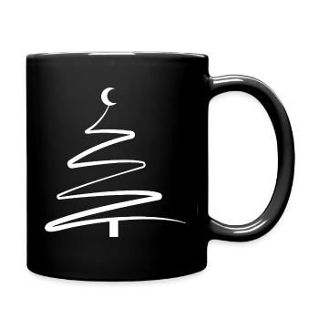 Christmas Tree One-Line – Minimalist & Stylish - Full Colour Mug - black - Right
