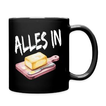 Tout en beurre motif amusant - Mug uni - noir - Droite