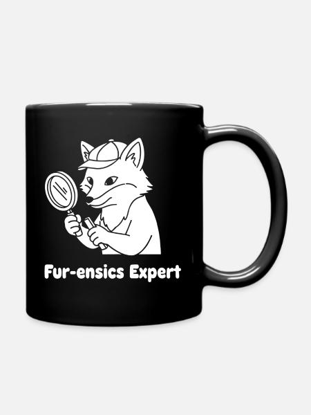Fur-ensics Expert Detektivpfote - Tasse einfarbig - Schwarz