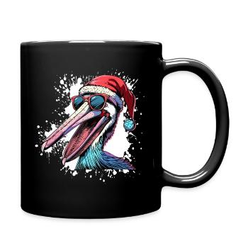 Pelikan Vogel Weihnachten Lustig - Tasse einfarbig - Schwarz - Rechts