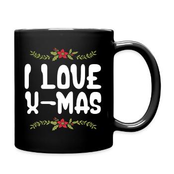 Ich Liebe Xmas Weihnachten - Tasse einfarbig - Schwarz - Rechts