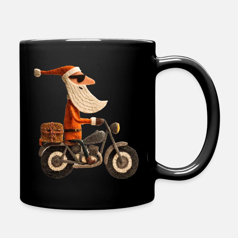 Père Noël à moto - Mug uni - noir