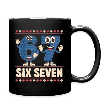 6 7 Sechs Sieben Meme – Weihnachten Kids Gaming - Tasse einfarbig - Schwarz - Rechts