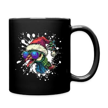 Peacock Bird Christmas Funny - Full Colour Mug - black - Right