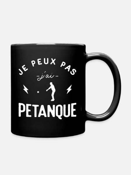 I can't I have petanque bowling humor - Full Colour Mug - black