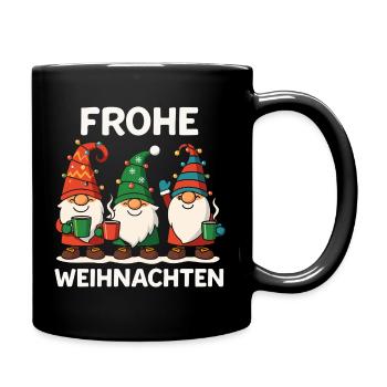 Merry Christmas Gnomes Funny Christmas Motif - Full Colour Mug - black - Right
