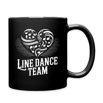 Herzform Line Dance Team Musiknoten - Tasse einfarbig - Schwarz - Rechts