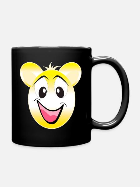 Fröhliches Gelbes lächelndes Bärchen - Tasse einfarbig - Schwarz
