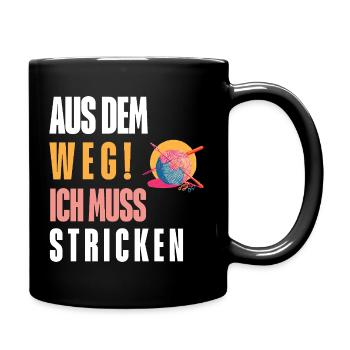 Laissez-moi passer : je dois tricoter !  Personnalisable - Mug uni - noir - Droite