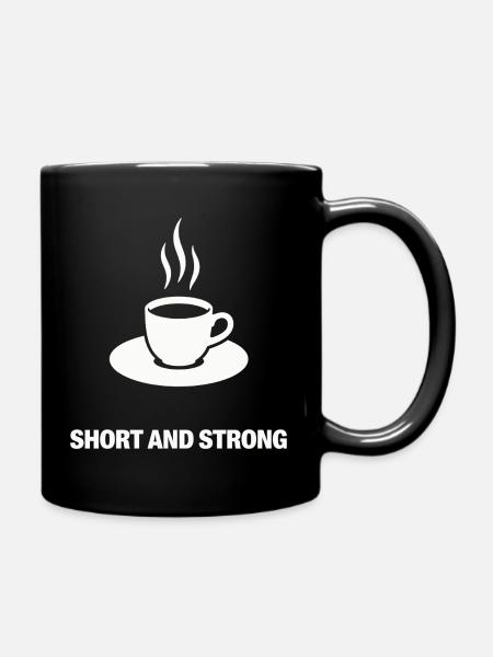 Tasse de café courte et forte - Mug uni - noir