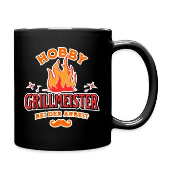 Hobby Grillmeinster bei der Arbeit am Grill - Tasse einfarbig - Schwarz - Rechts
