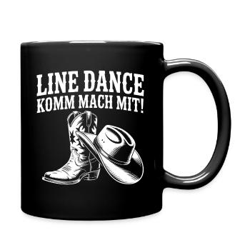 Danse en ligne Venez nous rejoindre ! Bottes western au chapeau de cowboy - Mug uni - noir - Droite