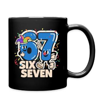 67 Six Seven 6-7 Karneval Kostüm Italien Lustig - Tasse einfarbig - Schwarz - Rechts