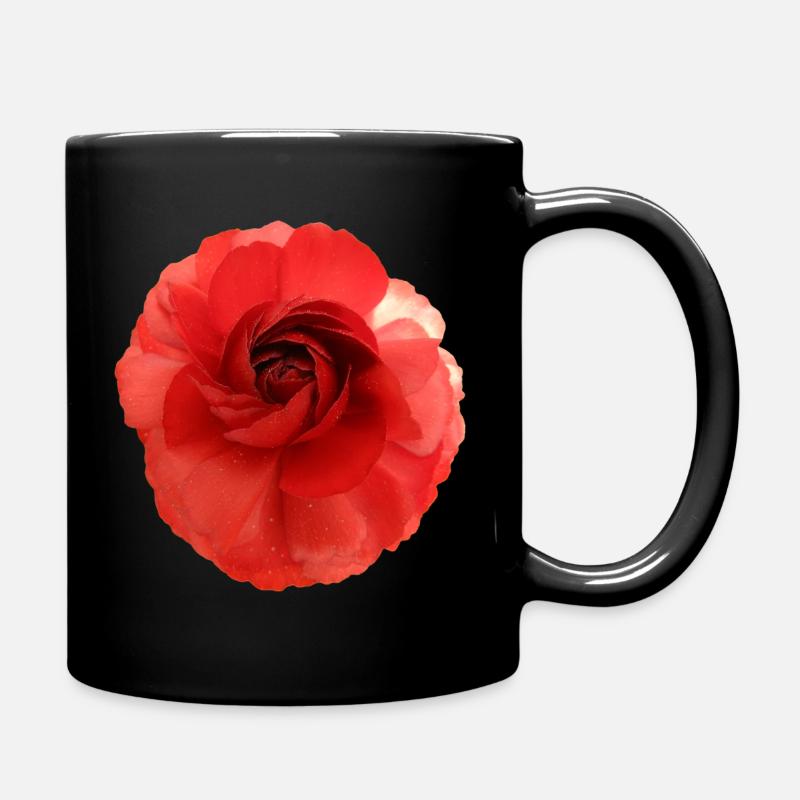 Red Flower Magic Camellia - Full Colour Mug - black