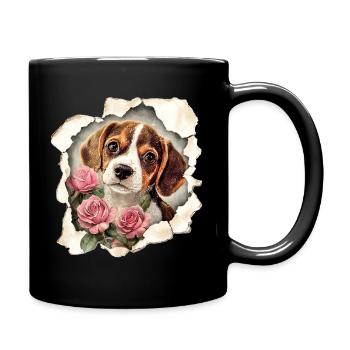 Beagle - Tasse einfarbig - Schwarz - Rechts