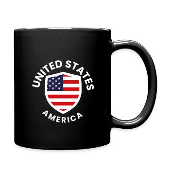 USA Flag in Shield Design - Full Colour Mug - black - Right