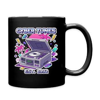 Cyber Tunes 1992 – Conception de lecteur CD rétro - Mug uni - noir - Droite