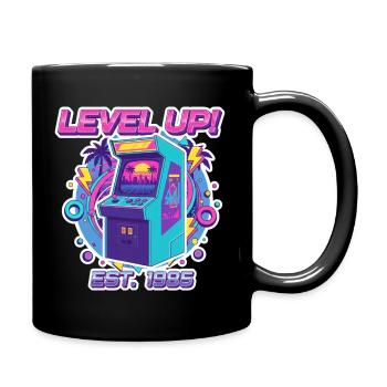 Level Up 1985 – Retro Arcade Automat Design - Full Colour Mug - black - Right