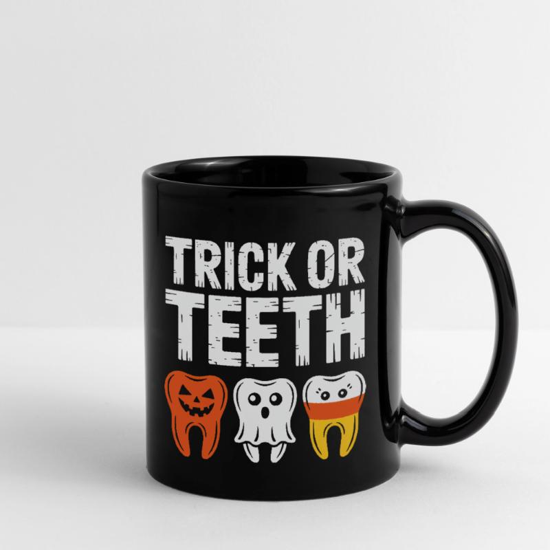 Trick oder Teeth Halloween-Trio Tasse einfarbig