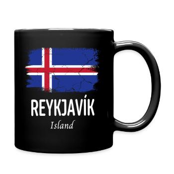 Reykjavík - Tasse einfarbig - Schwarz - Rechts