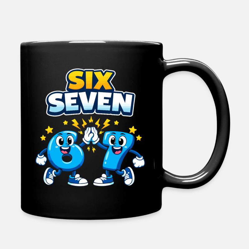zahl 67 six seven - 6 7 meme - Tasse einfarbig - Schwarz