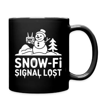  Snow Fi Signal Lost Lustiger Schneemann Winter - Tasse einfarbig - Schwarz - Rechts
