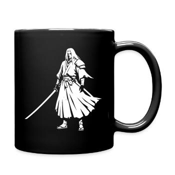 Anime Samurai Krieger Kimono Vektor - Tasse einfarbig - Schwarz - Rechts